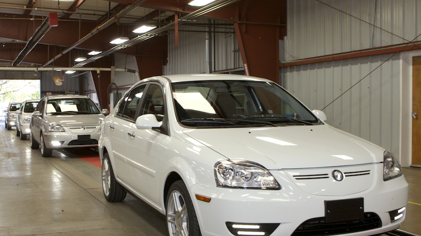 2012 Coda Sedans on assembly line, Benicia, California, March 2012