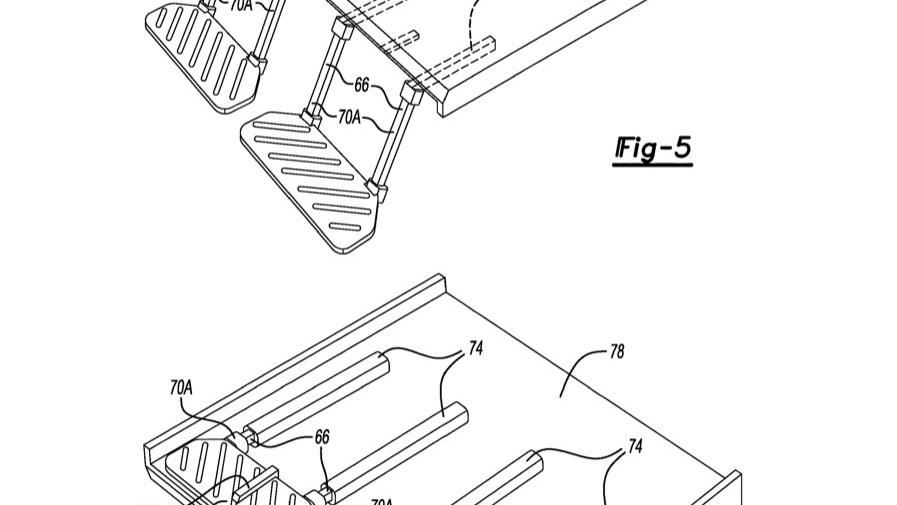 Patent image of Ford deployable bed step and extendable bed floor