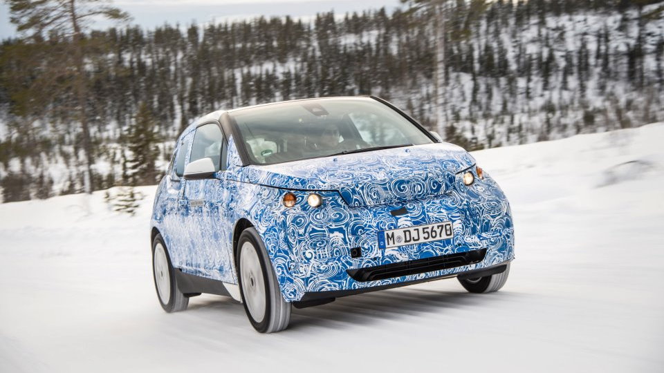 BMW i3 electric car undergoing winter testing, February 2013
