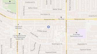 Map for Rosewood Apartments - Bellflower, CA