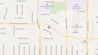 Map for Gemini Apartments on  West Channel Islands Boulevard - Oxnard, CA