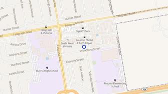 Map for Chateau Woodland Manor - Ventura, CA