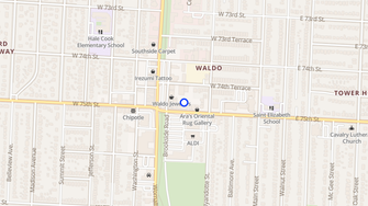 Map for 222 Waldo Flats Apartments - Kansas City, MO