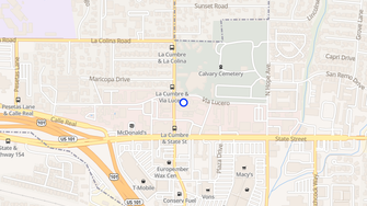 Map for La Cumbre Plaza Apartments - Santa Barbara, CA