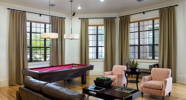 Clubhouse social room with billiards